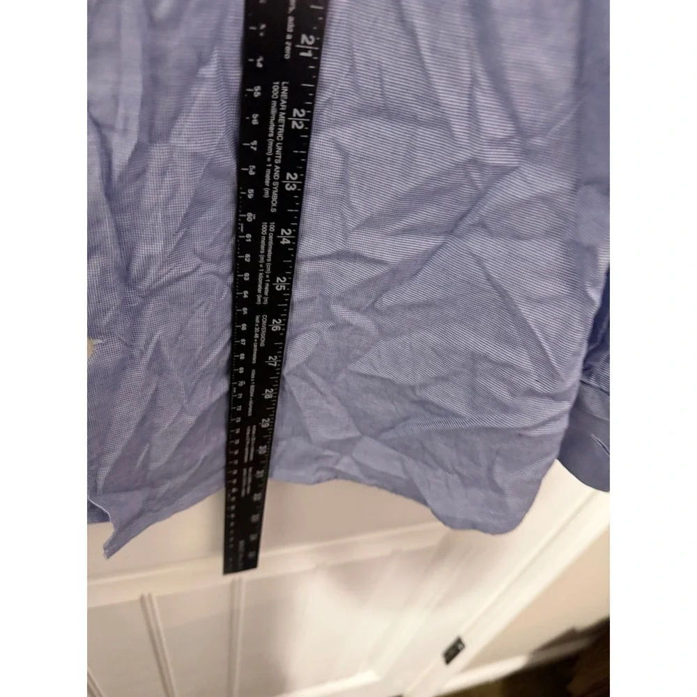 Banana Republic Button Down Mens Large Athletic Fit Wrinkle Resistant Blue EUC